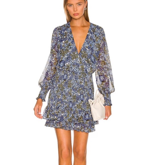 Veronica Beard Dresses & Skirts - Veronica Beard Blue Floral Long Sleeve Dress